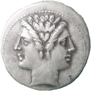 Münze mit Januskopf (ca. 220)