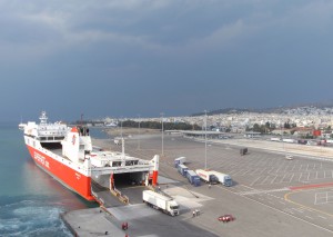 Done – getting on board in Patras lies behind us ;-)